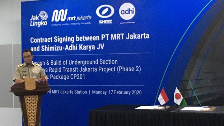 Shimizu menjadi kontraktor PT MRT Jakarta